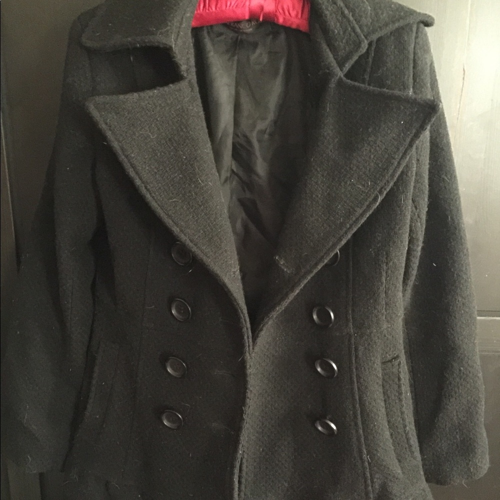 Women’s double breasted pea coat black